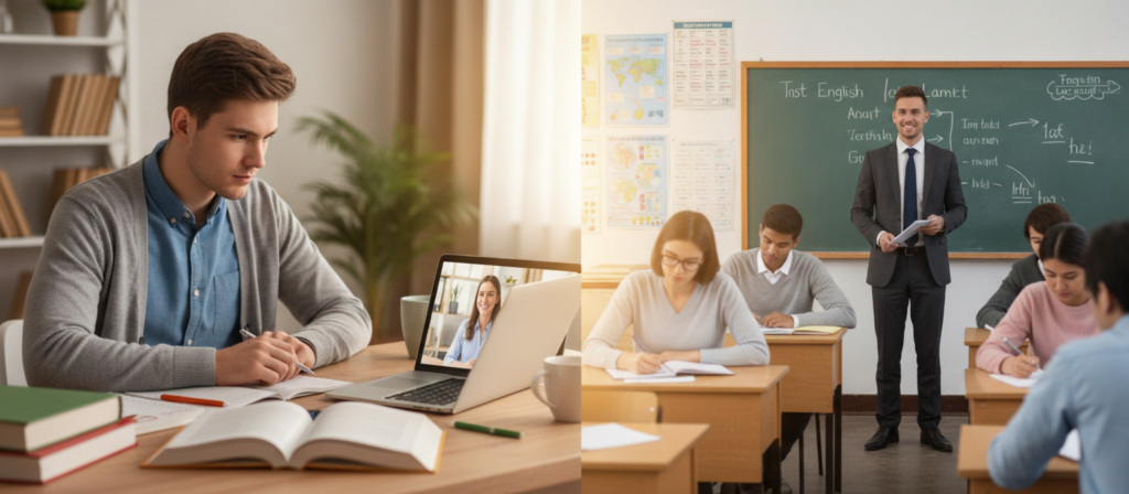 Online Englischunterricht oder Sprachschule