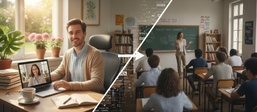 Online-Sprachunterricht oder Sprachschule?
